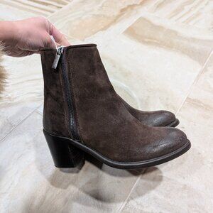 FABIO RUSCONI Suede Chocolate Dark Brown Boots Size 36 / 6 Women's